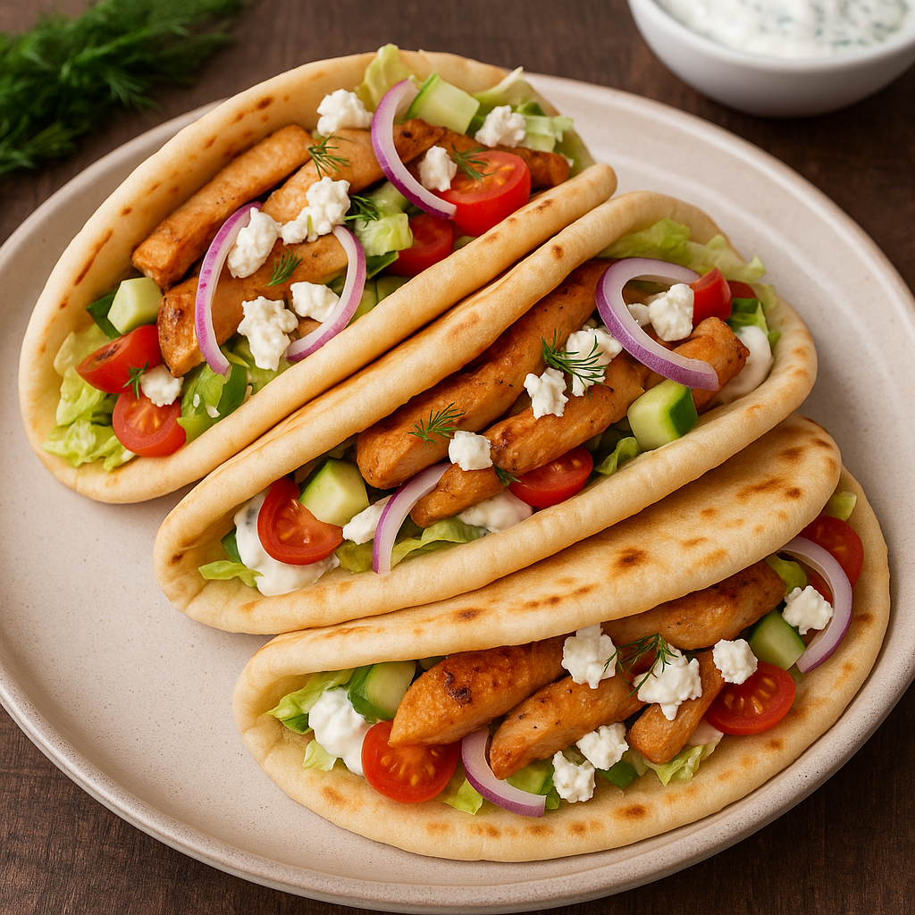 Greek Chicken Pita Wraps